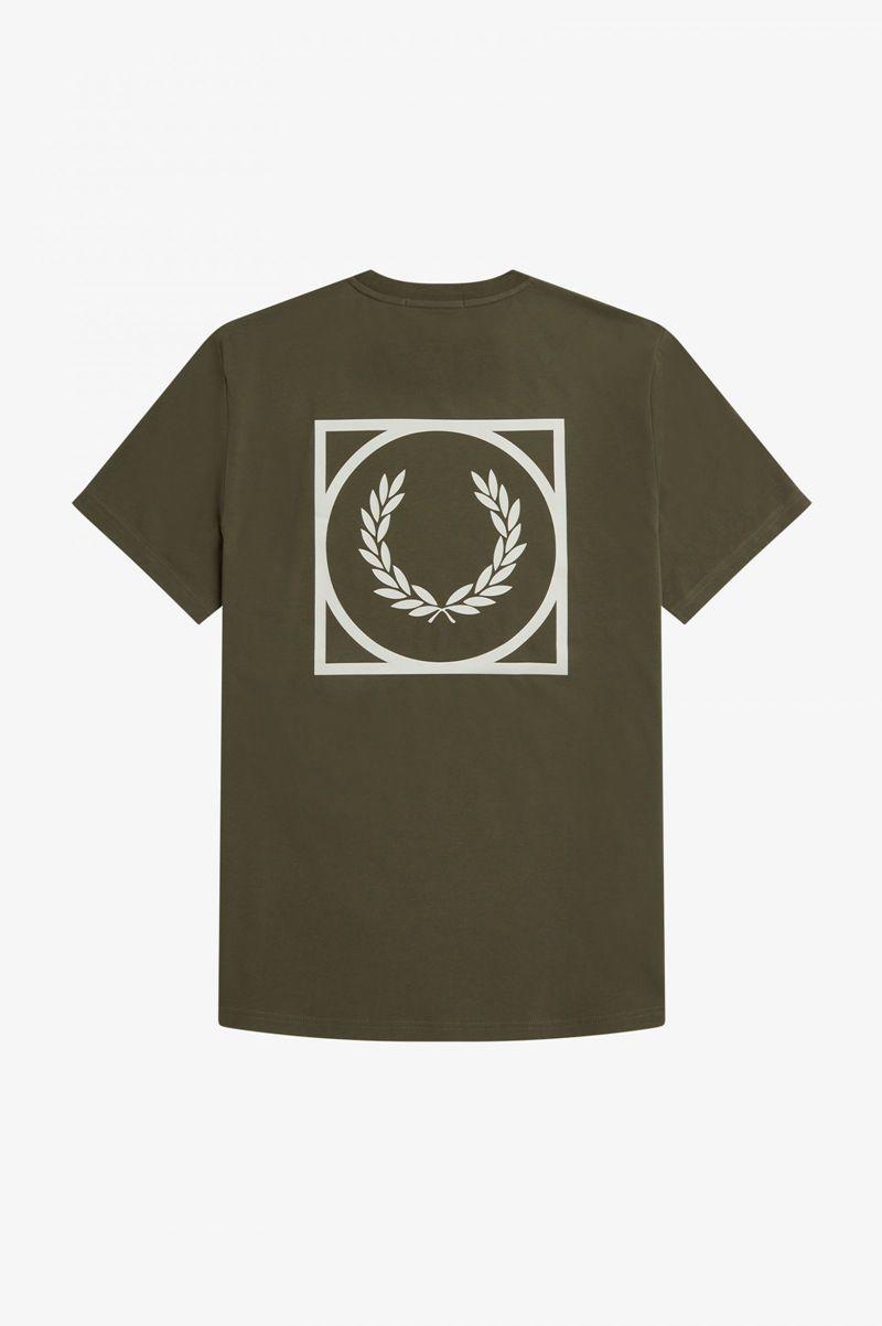 Green Fred Perry Graphic Print Men's T Shirts | PH 1686ZUTG